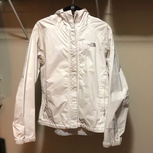 White north face rain jacket size M
